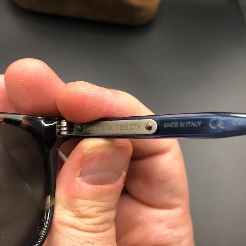 Bottega Veneta Navy Wayfarer Sunglasses